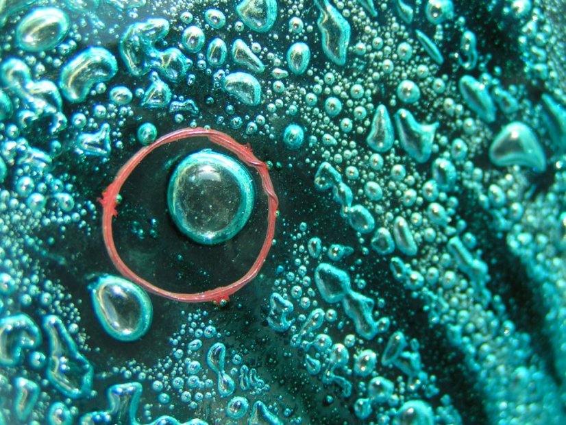 Miska szklana turkusowa LUNA - owalna