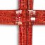 Sklenený kríž na stenu rubínový vrstvený malý
