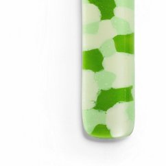 Rectangular glass pendant in green color DAISY P1407