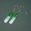 Green glass earrings DAISY N1407