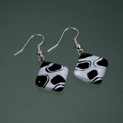 Black and white glass earrings LENORE N1701