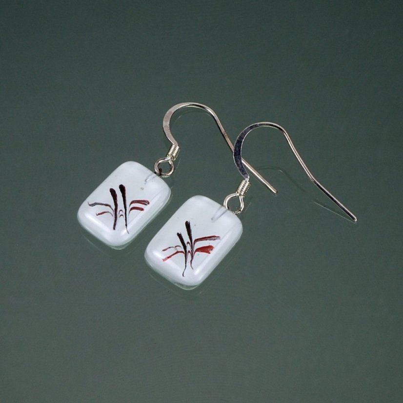 Glass earrings white CAROLINA N030