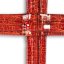 Small ruby layered glass wall cross
