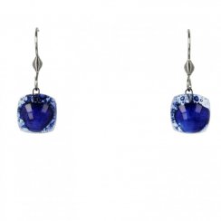 WAGA - Súprava sklenených šperkov tmavo modrá náhrdelník + náušnice SOU0304
