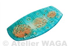 Turquoise glass bowl LUNA – oval