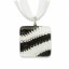 Glass pendant square black and white LENORE P1702