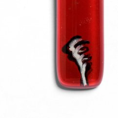 Glass pendant rectangular red SARAH P0910