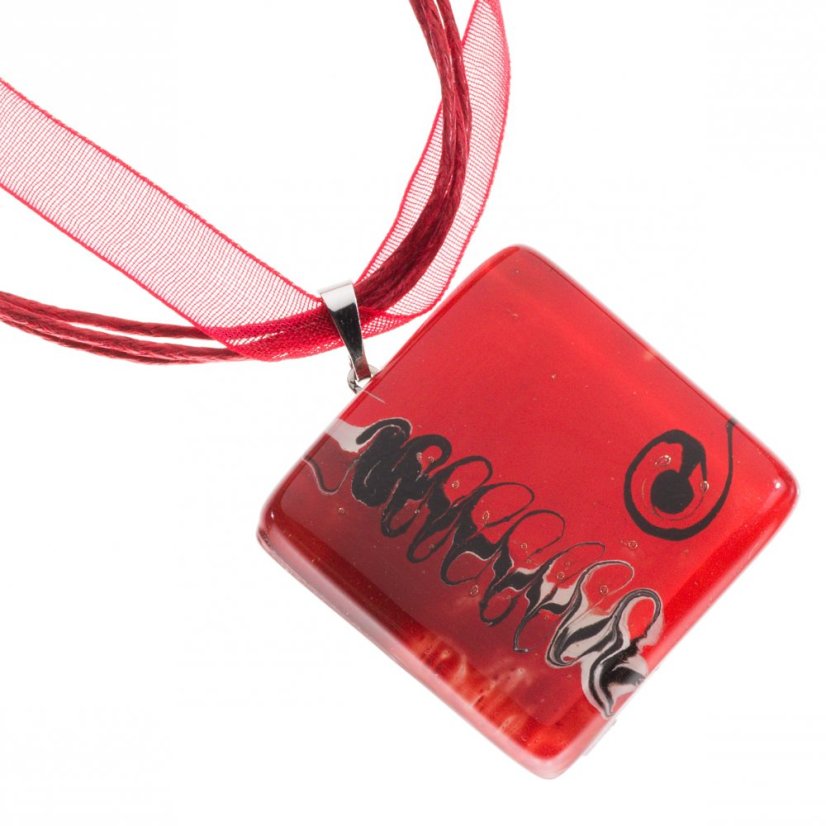 Red diamond glass pendant SARAH P0900