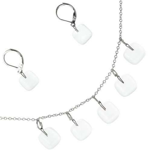WAGA - Súprava sklenených šperkov číra DOTS náhrdelník + náušnice SOU0502