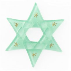 Bożonarodzeniowa szklana ozdobna gwiazda w pastelowym zielona