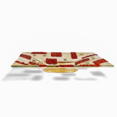 MORN CITY glass bowl red-yellow