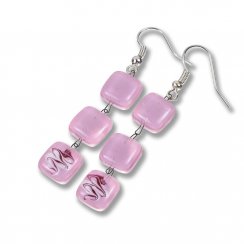 Pink glass earrings HELENE N1104
