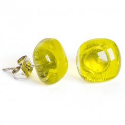 Glass earrings yellow PUZETY N1804