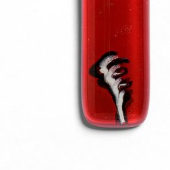 Szklany wisiorek prostokątny czerwony SARAH P0910
