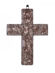 Small brown glass wall cross