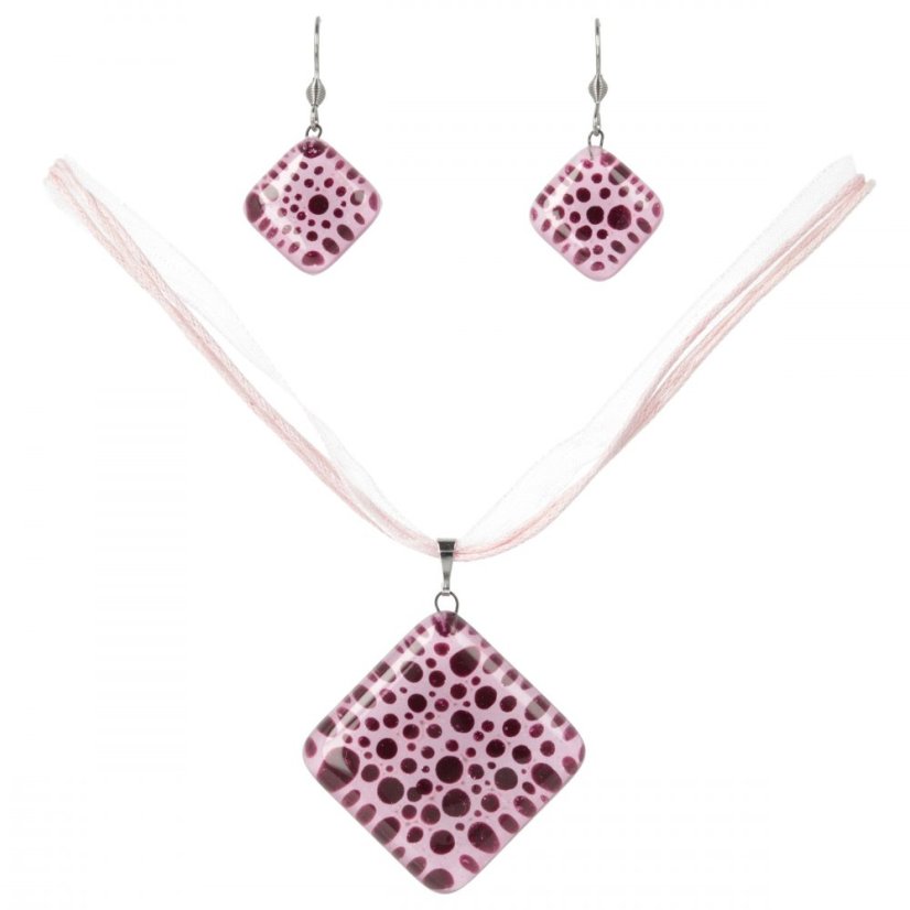 Glass jewelry set pink 02 SOU1102