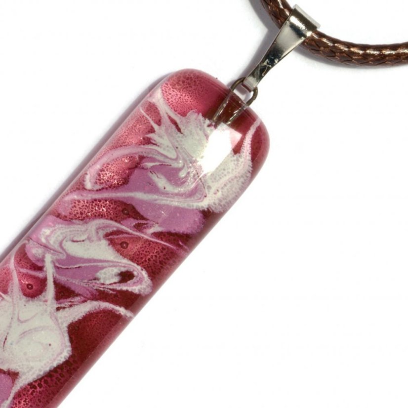 Rectangle glass pendant in burgundy CHIARA P1201