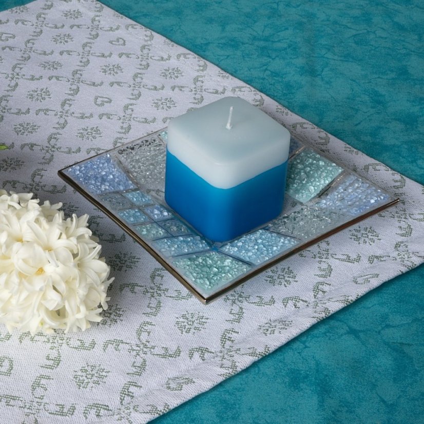 Blue glass bowl CORAL KARO