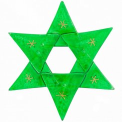 Vánoční skleněná ozdoba hvězda v průhledné zelené