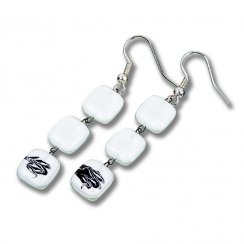 Glass earrings white LINDA N0703