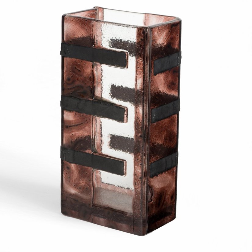Small earthy brown Glass vase LAVA