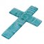 Turquoise glass wall cross - spiral