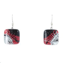 Set of red glass jewelry SOU0906