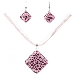 Glass jewelry set pink 02 SOU1102