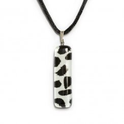 Rectangular glass pendant, black and white LENORE P1704