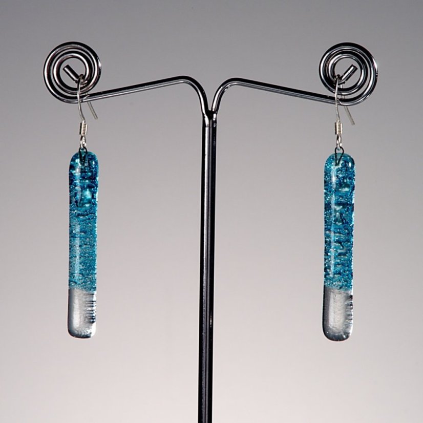 Szklane kolczyki turkusowe BLANKYT N0108