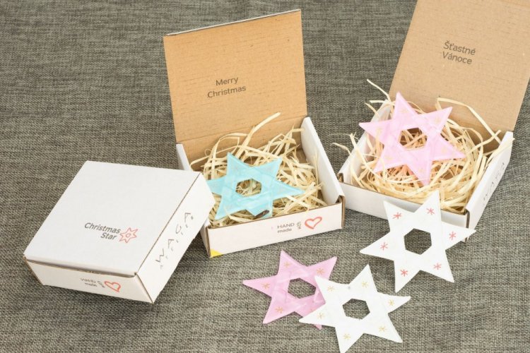 Christmas glass star pastel in light colors - Colour: yellow