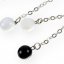 Black and white glass earrings on a chain LENORE - DOTS N1710