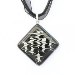 Black rhombus glass pendant KIM P0804