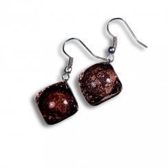 Brown glass earrings TERRA SLEV_N_011