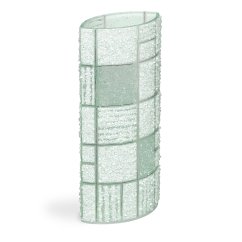 White glass vase CORAL KARO with platinum