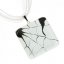 Glass pendant square white LINDA P0702