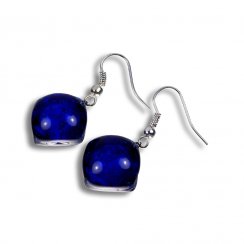 Dark blue glass earrings PARIS N0305