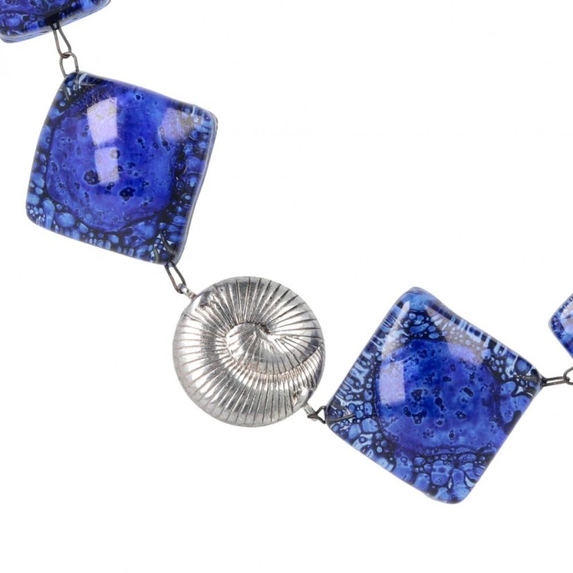 Dark blue glass necklace NH0301