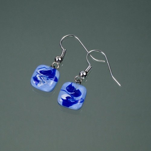 Blue glass earrings ANNA N1007