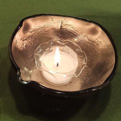 Luxury glass candlestick - silver