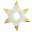 Christmas glass star white - gold spikes