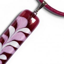 Rectangular glass pendant in burgundy CHIARA P1203