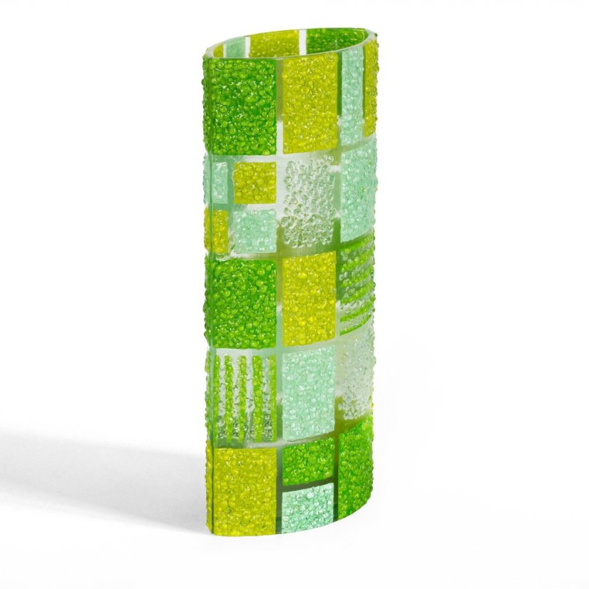 Green glass vase CORAL KARO