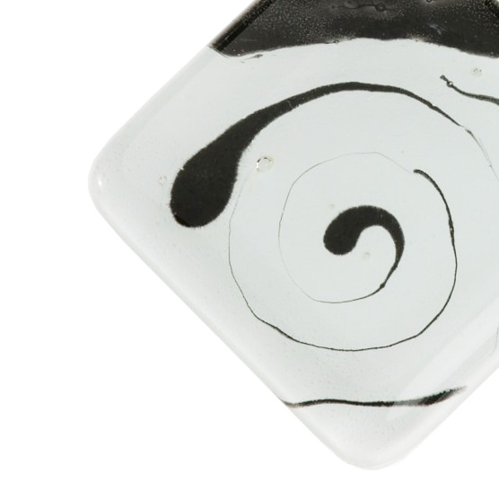 Glass pendant rhombus, white LINDA P0704