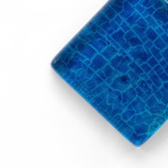 Sklenený prívesok kosoštvorcový modrý metalický ANNA P00681