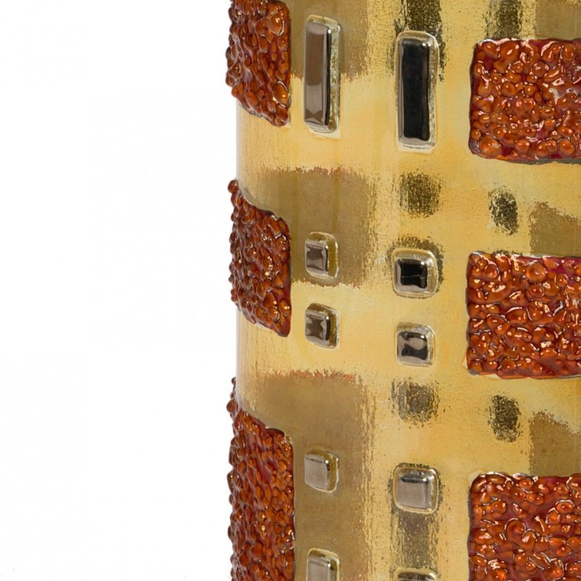 Red-yellow glass vase MORN CITY
