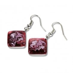 Burgundy glass earrings CHIARA N1207