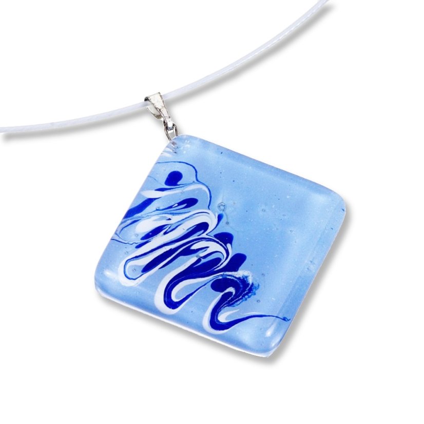 Blue rhombus glass pendant ANNA P1001