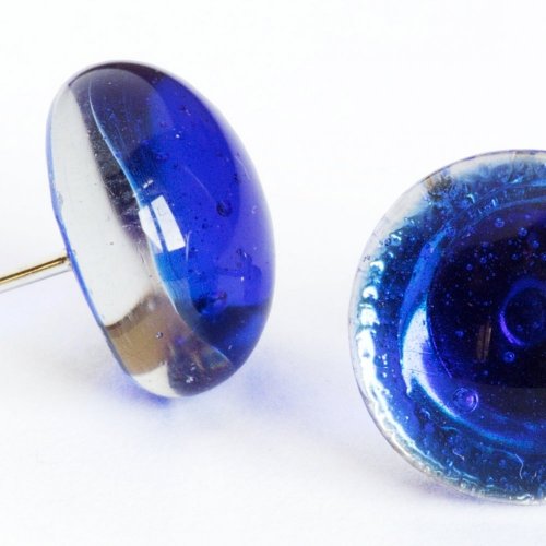 Blue glass earrings PUZETY N1822