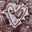 Glass pendant with heart, square brown TERRA P0207